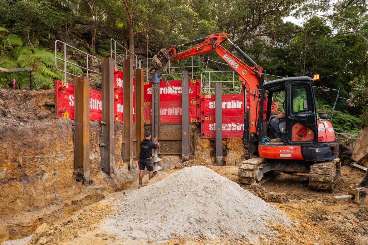 King Post Retaining Wall for Luxury Home – Shoalhaven - Shore Hire